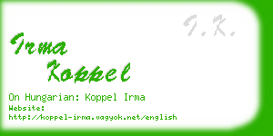 irma koppel business card